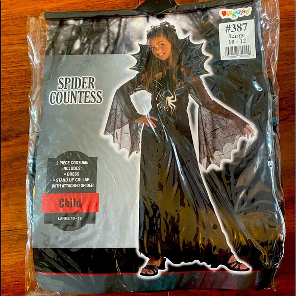 Spider Countess Costume Kids Large 14-16 - Picture 1 of 3